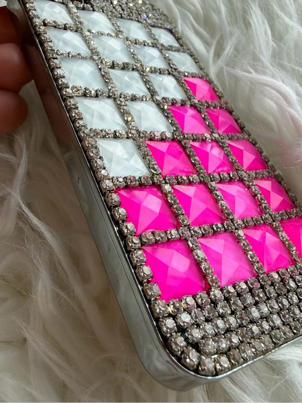 Bling iPhone 5/5s Case - Pink & White